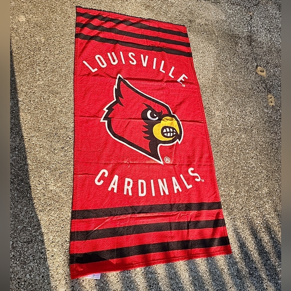 NCAA - Louisville Cardinals - Striped Beach Towel